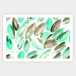 Watercolor mint and earthy leaves - hand painted nature Sticker